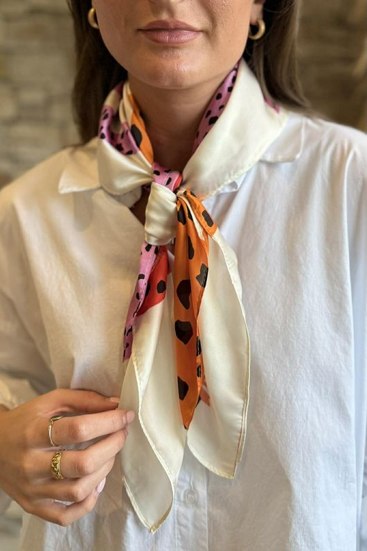 Dempsey Silky Blend Square Scarf Pink & Red